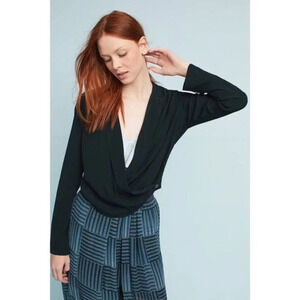 Anthropologie Ett Twa Black Summer Wrap Blazer